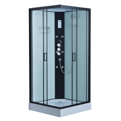 Kabina prysznicowa z hydromasażem kwadrat 80x80x215 cm biała