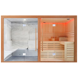 Sauna sucha z piecem 6 kW + parowa  Napoleon 340X175X210CM
