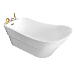 Wanna wolnostojąca z baterią złotą 170X80X72CM