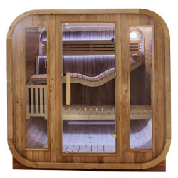 Sauna ogrodowa 180x200 beczka 4 osobowa z piecem