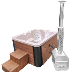 Balia Spa ogrodowe Paradise 3 osobowe 12 dysz Niecka akrylowa Beżowa perła 160 x 200 piec zewnętrzny