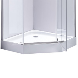 BRODZIK PRYSZNICOWY PIĘCIOKĄTNY WYSOKI SXL07B CZARNY  90x90 CM