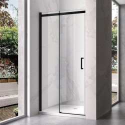 Drzwi Prysznicowe Przesuwne KZ09B BLACK 105-110cm SZKŁO 8MM Ścianka czarna
