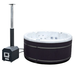 JACUZZI OGRODOWE WANNA HYBRYDOWA BALIA OGRODOWA JOLA CAPPUCCINO OBUDOWA ANTRACYT 200X90CM