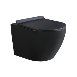 MISKA WC WISZĄCA RIMLESS ZUMI CZARNA MAT DESKA WOLNOOPADAJĄCA DUROPLAST