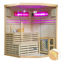 Sauna sucha Marek z piecem HARVIA 6 kW, kamieniem solnym i izolacją ścian 150X150X200CM