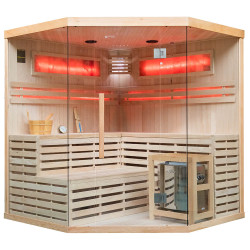 SAUNA SUCHA  LIDIA Z PIECEM z kamieniami solnymi  i izolacja scian 180X180X200
