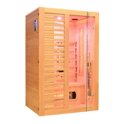 Sauna na podczerwień Pluto III 2 osobowa z kamieniem solnym  + turmaliny120x100x190 cm