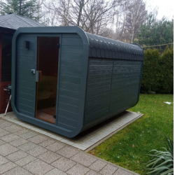 Sauna ogrodowa cubik 4 m , 2,5 + przedsionek 1,5 m gotowa