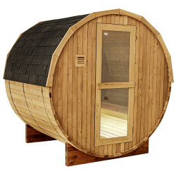 SAUNA OGRODOWA FIŃSKA BECZKA Z PIECEM ZENON 4-6 OSOBOWA 210x180 CM