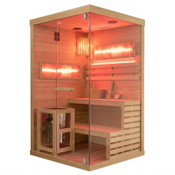 SAUNA FIŃSKA WYSOKOTEMPERATUROWA Z PIECEM MARK1/ HARVIA 3,5KW 1-2 OSOBOWA 120x120 CM