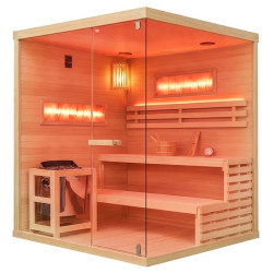 SAUNA FIŃSKA WYSOKOTEMPERATUROWA ANETA  Z PIECEM  6KW 4-5 OSOBOWA 180x160 CM