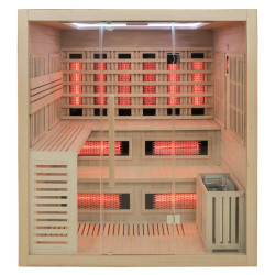 SAUNA  INFRARED/FIŃSKA HELA 2 Z PIECEM 8kW 5-6 OSOBOWA 200x160 CM 2w1
