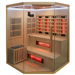 SAUNA  INFRARED/FIŃSKA SAM1 Z PIECEM 6kW 4-5 OSOBOWA 150x150 CM 2w1