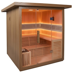 SAUNA OGRODOWA FIŃSKA Z PIECEM FILIP 4-6 OSOBOWA 180x180 CM