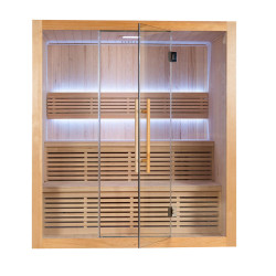Sauna sucha 3/4 osobowa  z piecem 6 KW sosna kanadyjska Hemlock 180x140x200 cm