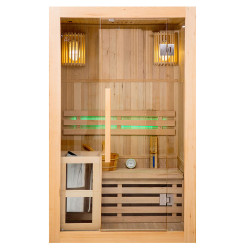 Sauna sucha z piecem HARVIA 2,3 kW i izolacją ścian 2 osobowa 121X106X192CM