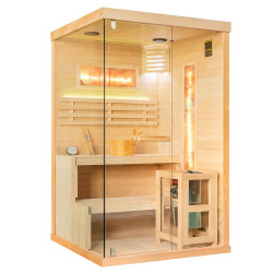  Sauna sucha Asia z piecem HARVIA 3,5 kW, kamieniem solnym i izolacją ścian 120X120X200CM prawa