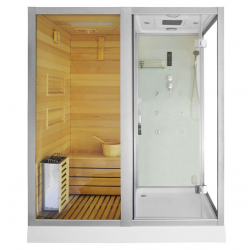 Kabina prysznicowa  Aleks  z sauną  suchą i parową  biała 180 x 110 x 223cm lewa