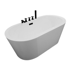 Wanna wolnostojąca Oliwia z baterią czarną  148X75X58CM