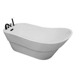 Wanna wolnostojąca z baterią czarną 170X80X72CM