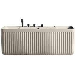 Wanna wolnostojąca przyścienna z hydromasażem 170X75X60CM prostokąt kolor  serowy