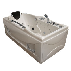 Wanna z hydromasażem  Solzano 1-osobowa 174x90x70cm lewa perłowy mat