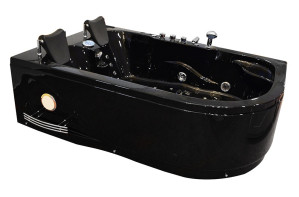 Wanna  z hydromasażem Maya czarna lewa 2-osobowa 180x120x66cm