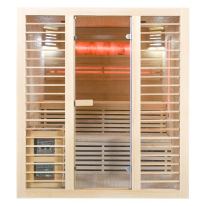  Sauna sucha Lech z piecem HARVIA 8 kW, kamieniem solnym i izolacją ścian 180X180X200CM