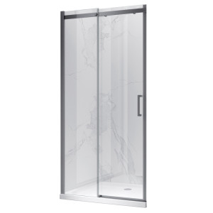 Drzwi Prysznicowe Przesuwne KZ09B szczotkowana stal  CHROME 105-110cm SZKŁO 8MM Ścianka