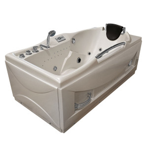 Wanna z hydromasażem  Solzano 1-osobowa 174x90x70cm prawa perłowy mat