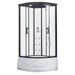 Kabina prysznicowa z hydromasażem 80X80X220CM biała wysoki brodzik