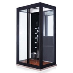 Prysznic parowy z wodospadem i sauną parową  Stanisław - 120 x 90 cm czarny