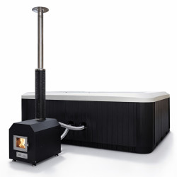 JACUZZI OGRODOWE WANNA HYBRYDOWA BALIA OGRODOWA -JUREK BIAŁA PERŁA OBUDOWA ANTRACYT 230X230 CM