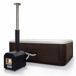 JACUZZI OGRODOWE WANNA HYBRYDOWA BALIA OGRODOWA -JUREK BIAŁA PERŁA OBUDOWA KAWA 230X230 CM