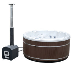 JACUZZI OGRODOWE WANNA HYBRYDOWA BALIA OGRODOWA JOLA BIAŁA PERŁA OBUDOWA KAWA 200X90 CM