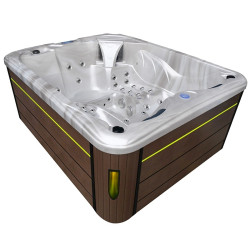 SPA JACUZZI OGRODOWE 3 OSOBOWE - 81 DYSZ 210x170x90cm CAPPUCINO, OBUDOWA KAWA