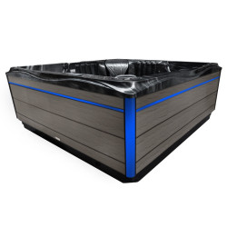 Spa ogrodowe 5 osobowe ,123 dysze czarna fala obudowa szara deska 230x230x92cm