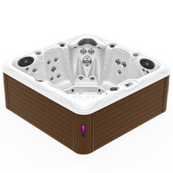 Spa ogrodowe 5 miejscowe  40 dysz 200x200x84cm biały marmur obudowa kawa