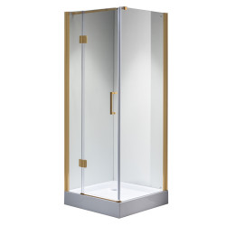 Kabina prysznicowa kwadratowa KZ1390B złota 90x90 szkło 6mm
