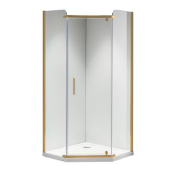 KABINA PRYSZNICOWA PIĘCIOKĄTNA KZ91B ZŁOTY 90x90 CM