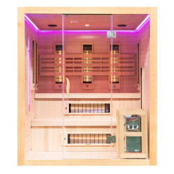 Sauna Infared/Fińska 4 osobowa  z piecem 8 KW i kamieniami solnymi 175x175x200 cm