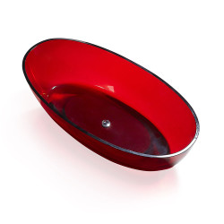 Wanna wolnostojąca owalna przezroczysta 170X80X58CM czerwona