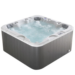 Spa ogrodowe 5 osobowe 31 dysz akryl Biały-Szary obudowa Szara 200×200
