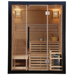 Sauna Fińska Sucha Lili z Kamieniami Solnymi z Piecem HARVIA 6,0KW 160X150X200CM -black
