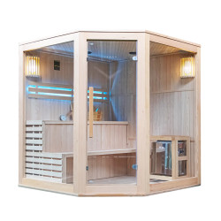 Sauna Fińska wysokotemperaturowa Monako 5-6 osobowa z piecem Harvia 8 KW  180x180 cm
