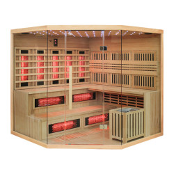 SAUNA  INFRARED/FIŃSKA Z PIECEM 8kW 5-6 OSOBOWA 200x200 CM 2w1