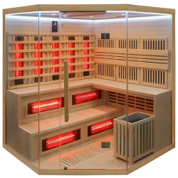 SAUNA  INFRARED/FIŃSKA Z PIECEM 8kW  KAMILA  5-6 OSOBOWA 200x200 CM 2w1