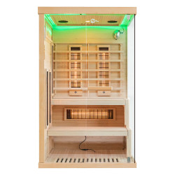 Sauna na podczerwień z kamieniem solnym 120x120x200cm lewa
