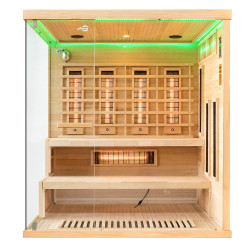 Sauna na podczerwień 180x160 Modern z kamieniem solnym hit lewa